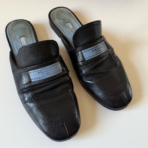 PRADA Leather Mules 36 1/2 - Picture 1 of 7